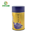 Tea Tin Can Elegant Metal High Cap Round Biscuit Tin 0.18-0.25 Mm Thickness